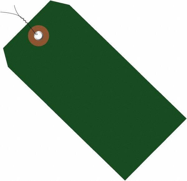 Made in USA - 4-3/4" High x 2-3/8" Long, Safety & Facility Blank Tag - Green Vinyl - All Tool & Supply