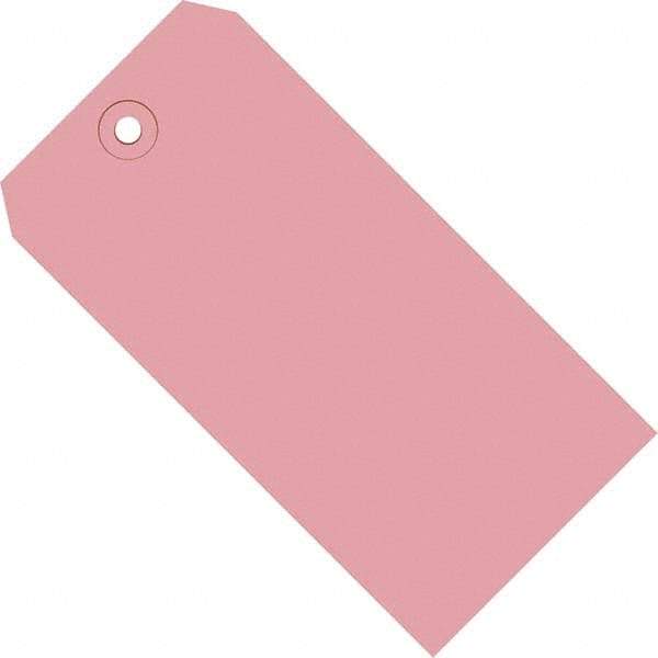 Made in USA - 6-1/4" High x 3-1/8" Long, Safety & Facility Blank Tag - Pink Cardstock - All Tool & Supply