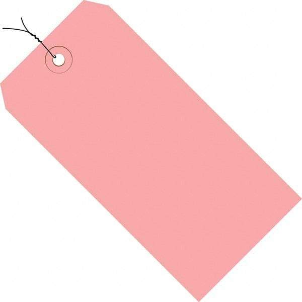 Made in USA - 6-1/4" High x 3-1/8" Long, Safety & Facility Blank Tag - Pink Cardstock - All Tool & Supply