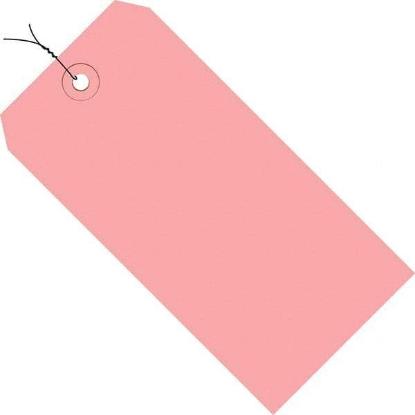 Made in USA - 4-3/4" High x 2-3/8" Long, Safety & Facility Blank Tag - Pink Cardstock - All Tool & Supply