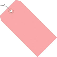 Made in USA - 3-3/4" High x 1-7/8" Long, Safety & Facility Blank Tag - Pink Cardstock - All Tool & Supply