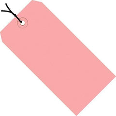 Made in USA - 6-1/4" High x 3-1/8" Long, Safety & Facility Blank Tag - Pink Cardstock - All Tool & Supply