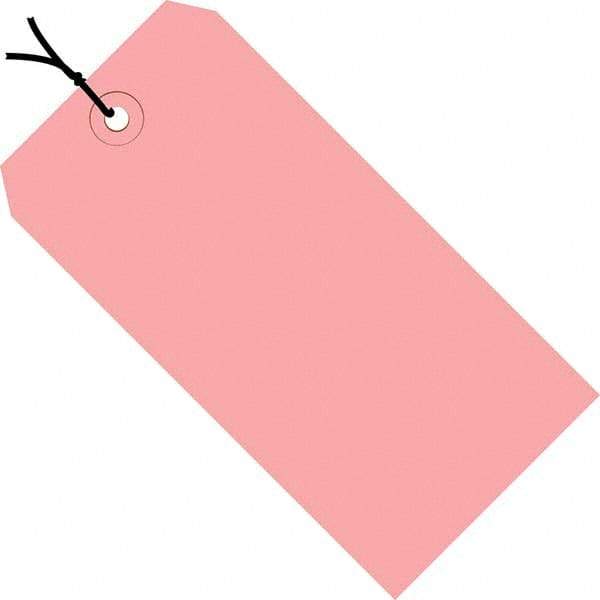 Made in USA - 5-1/4" High x 2-5/8" Long, Safety & Facility Blank Tag - Pink Cardstock - All Tool & Supply