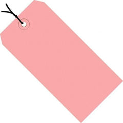 Made in USA - 3-3/4" High x 1-7/8" Long, Safety & Facility Blank Tag - Pink Cardstock - All Tool & Supply