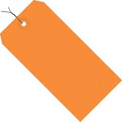 Made in USA - 5-3/4" High x 2-7/8" Long, Safety & Facility Blank Tag - Orange Cardstock - All Tool & Supply