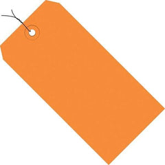 Made in USA - 3-1/4" High x 1-5/8" Long, Safety & Facility Blank Tag - Orange Cardstock - All Tool & Supply