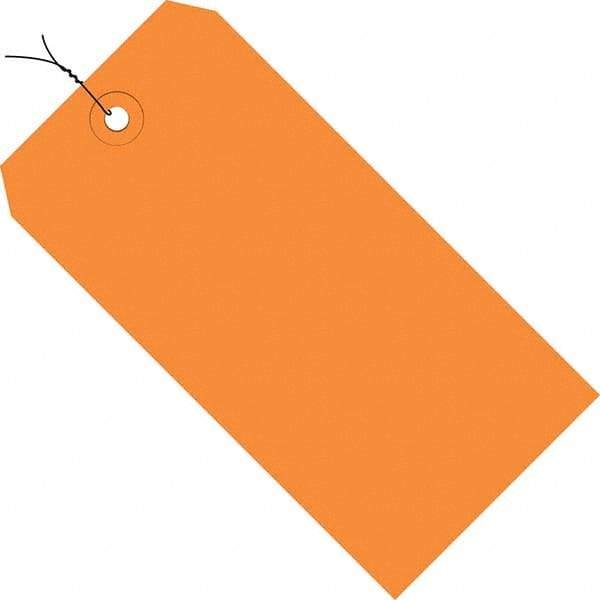 Made in USA - 4-1/4" High x 2-1/8" Long, Safety & Facility Blank Tag - Orange Cardstock - All Tool & Supply