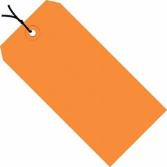 Made in USA - 5-3/4" High x 2-7/8" Long, Safety & Facility Blank Tag - Orange Cardstock - All Tool & Supply