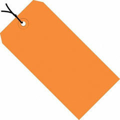 Made in USA - 4-1/4" High x 2-1/8" Long, Safety & Facility Blank Tag - Orange Cardstock - All Tool & Supply