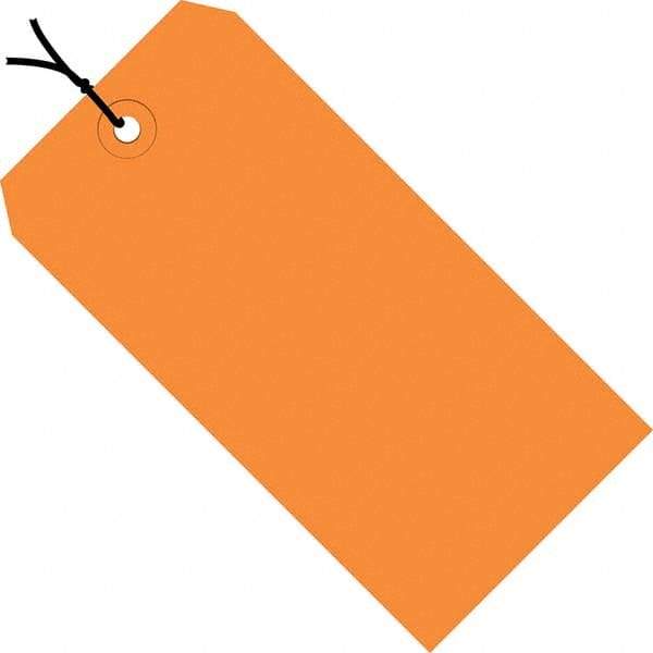 Made in USA - 4-3/4" High x 2-3/8" Long, Safety & Facility Blank Tag - Orange Cardstock - All Tool & Supply