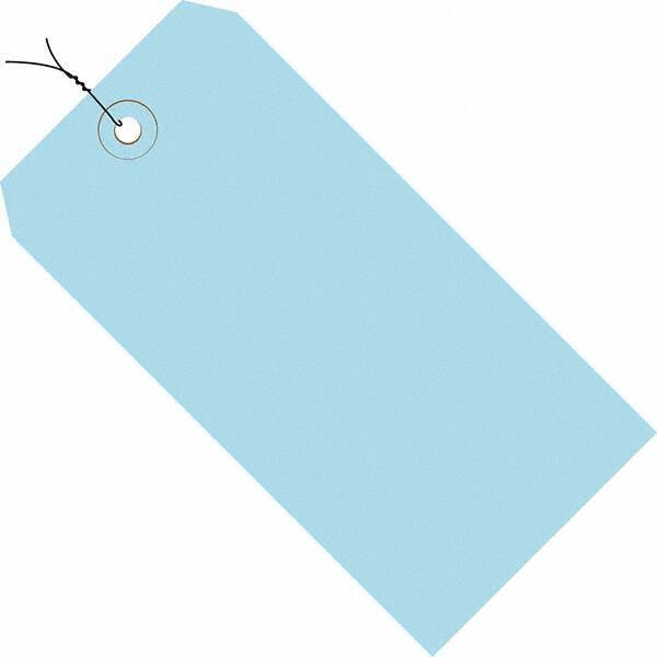 Made in USA - 5-3/4" High x 2-7/8" Long, Safety & Facility Blank Tag - Light Blue Cardstock - All Tool & Supply