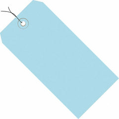 Made in USA - 5-3/4" High x 2-7/8" Long, Safety & Facility Blank Tag - Light Blue Cardstock - All Tool & Supply