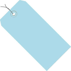 Made in USA - 5-1/4" High x 2-5/8" Long, Safety & Facility Blank Tag - Light Blue Cardstock - All Tool & Supply