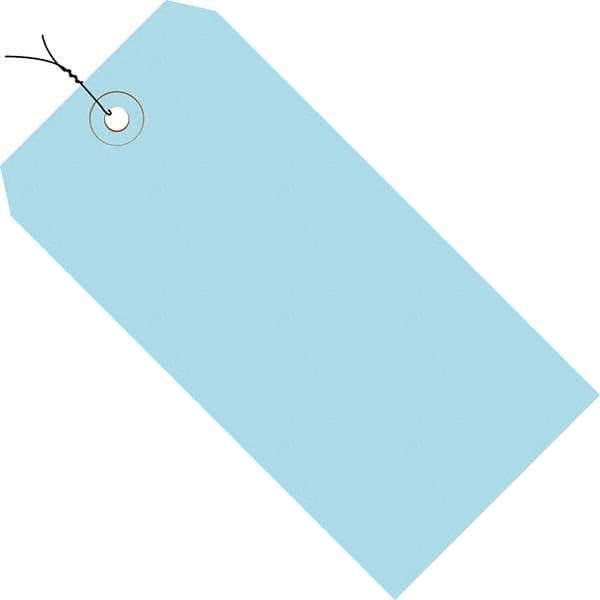 Made in USA - 4-1/4" High x 2-1/8" Long, Safety & Facility Blank Tag - Light Blue Cardstock - All Tool & Supply