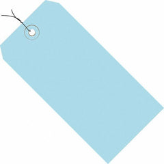 Made in USA - 3-1/4" High x 1-5/8" Long, Safety & Facility Blank Tag - Light Blue Cardstock - All Tool & Supply