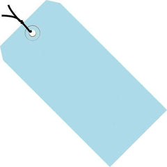 Made in USA - 6-1/4" High x 3-1/8" Long, Safety & Facility Blank Tag - Light Blue Cardstock - All Tool & Supply