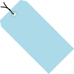 Made in USA - 2-3/4" High x 1-3/8" Long, Safety & Facility Blank Tag - Light Blue Cardstock - All Tool & Supply