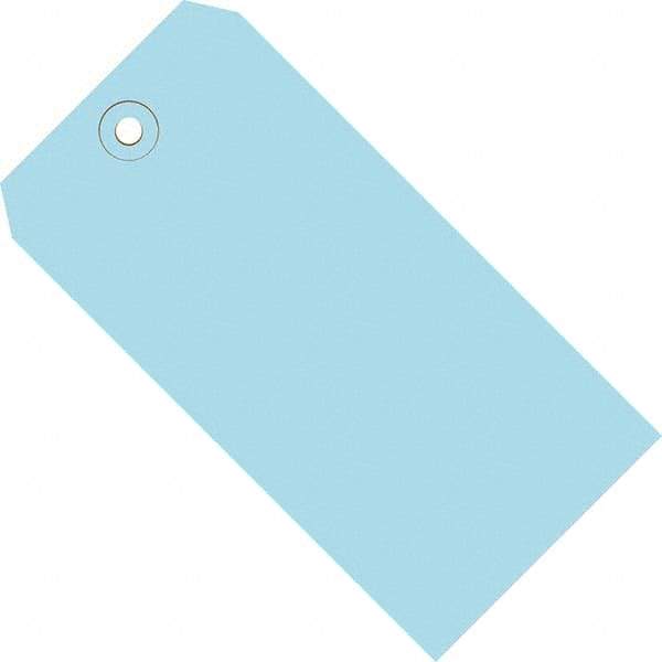 Made in USA - 5-1/4" High x 2-5/8" Long, Safety & Facility Blank Tag - Light Blue Cardstock - All Tool & Supply