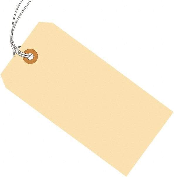 Made in USA - 3-3/4" High x 1-7/8" Long, Safety & Facility Blank Tag - Manila Cardstock - All Tool & Supply