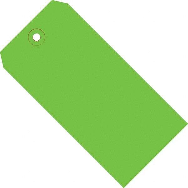 Made in USA - 6-1/4" High x 3-1/8" Long, Safety & Facility Blank Tag - Green Cardstock - All Tool & Supply