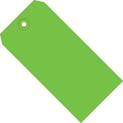 Made in USA - 4-3/4" High x 2-3/8" Long, Safety & Facility Blank Tag - Green Cardstock - All Tool & Supply