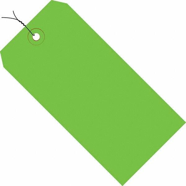 Made in USA - 6-1/4" High x 3-1/8" Long, Safety & Facility Blank Tag - Green Cardstock - All Tool & Supply