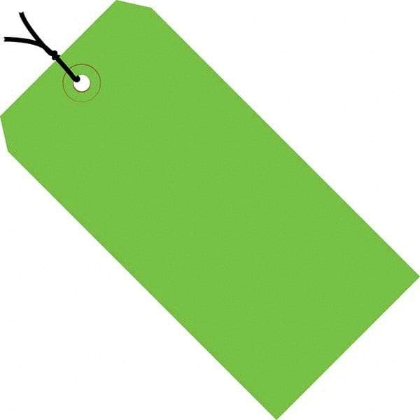 Made in USA - 5-1/4" High x 2-5/8" Long, Safety & Facility Blank Tag - Green Cardstock - All Tool & Supply