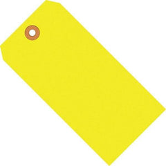 Made in USA - 4-3/4" High x 2-3/8" Long, Safety & Facility Blank Tag - Fluorescent Yellow Cardstock - All Tool & Supply