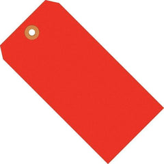 Made in USA - 6-1/4" High x 3-1/8" Long, Safety & Facility Blank Tag - Fluorescent Red Cardstock - All Tool & Supply