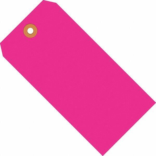 Made in USA - 6-1/4" High x 3-1/8" Long, Safety & Facility Blank Tag - Fluorescent Pink Cardstock - All Tool & Supply