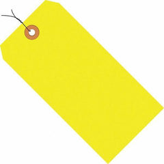 Made in USA - 6-1/4" High x 3-1/8" Long, Safety & Facility Blank Tag - Fluorescent Yellow Cardstock - All Tool & Supply