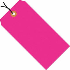 Made in USA - 6-1/4" High x 3-1/8" Long, Safety & Facility Blank Tag - Fluorescent Pink Cardstock - All Tool & Supply