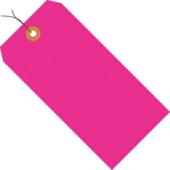 Made in USA - 6-1/4" High x 3-1/8" Long, Safety & Facility Blank Tag - Fluorescent Pink Cardstock - All Tool & Supply