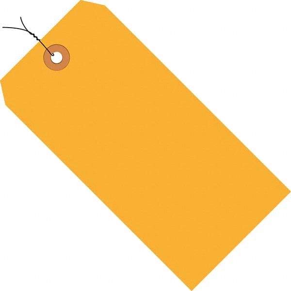 Made in USA - 6-1/4" High x 3-1/8" Long, Safety & Facility Blank Tag - Fluorescent Orange Cardstock - All Tool & Supply