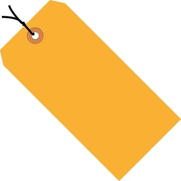 Made in USA - 6-1/4" High x 3-1/8" Long, Safety & Facility Blank Tag - Fluorescent Orange Cardstock - All Tool & Supply