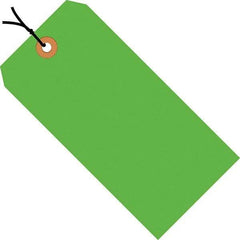 Made in USA - 5-3/4" High x 2-7/8" Long, Safety & Facility Blank Tag - Fluorescent Green Cardstock - All Tool & Supply