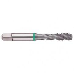 5/8-11 2B 4-Flute Cobalt Green Ring Semi-Bottoming 40 degree Spiral Flute Tap-TiCN - All Tool & Supply