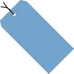 Made in USA - 6-1/4" High x 3-1/8" Long, Safety & Facility Blank Tag - Dark Blue Cardstock - All Tool & Supply