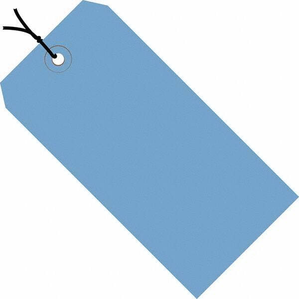 Made in USA - 4-1/4" High x 2-1/8" Long, Safety & Facility Blank Tag - Dark Blue Cardstock - All Tool & Supply