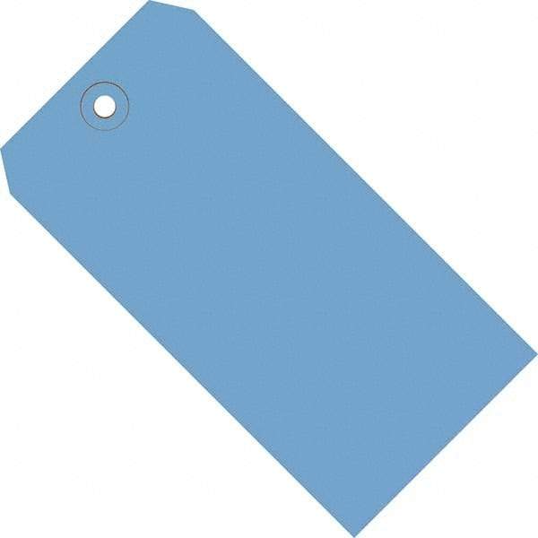 Made in USA - 5-3/4" High x 2-7/8" Long, Safety & Facility Blank Tag - Dark Blue Cardstock - All Tool & Supply