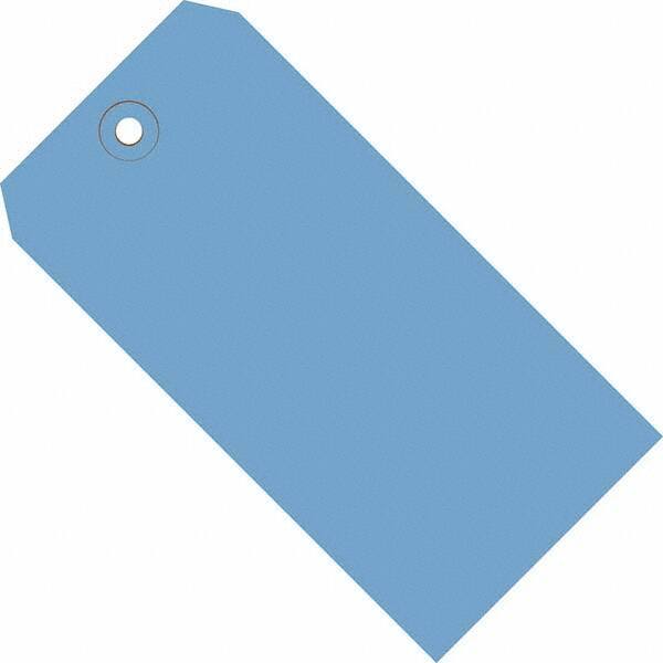 Made in USA - 4-1/4" High x 2-1/8" Long, Safety & Facility Blank Tag - Dark Blue Cardstock - All Tool & Supply