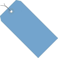 Made in USA - 4-3/4" High x 2-3/8" Long, Safety & Facility Blank Tag - Dark Blue Cardstock - All Tool & Supply