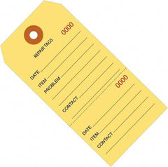 Made in USA - 4-3/4" High x 2-3/8" Long, Repair, English Safety & Facility Inspection Tag - Yellow Cardstock - All Tool & Supply