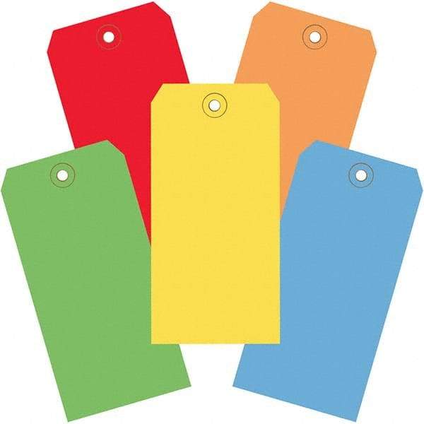 Made in USA - 4-3/4" High x 2-3/8" Long, Safety & Facility Blank Tag - Assorted Color Cardstock - All Tool & Supply