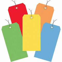 Made in USA - 4-3/4" High x 2-3/8" Long, Safety & Facility Blank Tag - Assorted Color Cardstock - All Tool & Supply