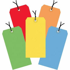 Made in USA - 4-3/4" High x 2-3/8" Long, Safety & Facility Blank Tag - Assorted Color Cardstock - All Tool & Supply