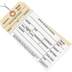 Made in USA - 6-1/4" High x 3-1/8" Long, Inventory, English Safety & Facility Numbered Tag - White & Manila Cardstock - All Tool & Supply