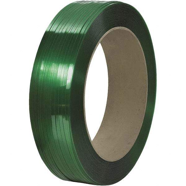 Made in USA - 6,500' Long x 1/2" Wide, Coil Case Polyester Hand Strapping - 800 Lb Capacity, 0.028" Thick - All Tool & Supply