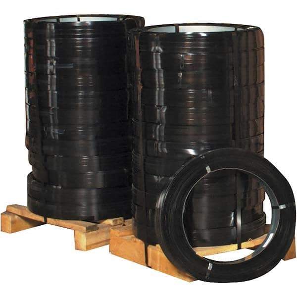 Made in USA - 1,710' Long x 3/4" Wide, Oscillated Coil Steel Strapping - 2,450 Lb Capacity, 0.023" Thick - All Tool & Supply