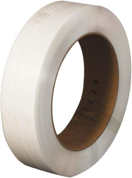 Made in USA - 9,000' Long x 1/2" Wide, Coil Case Polypropylene Strapping - 300 Lb Capacity, 0.017" Thick - All Tool & Supply